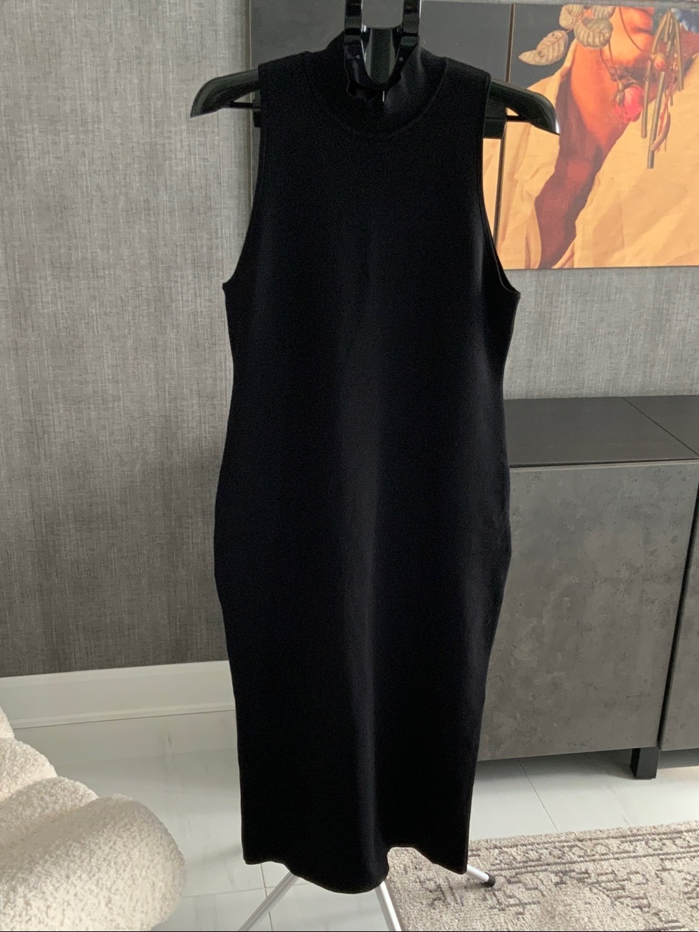 Babaton Sleeveless Black Knit Midi Dress XL